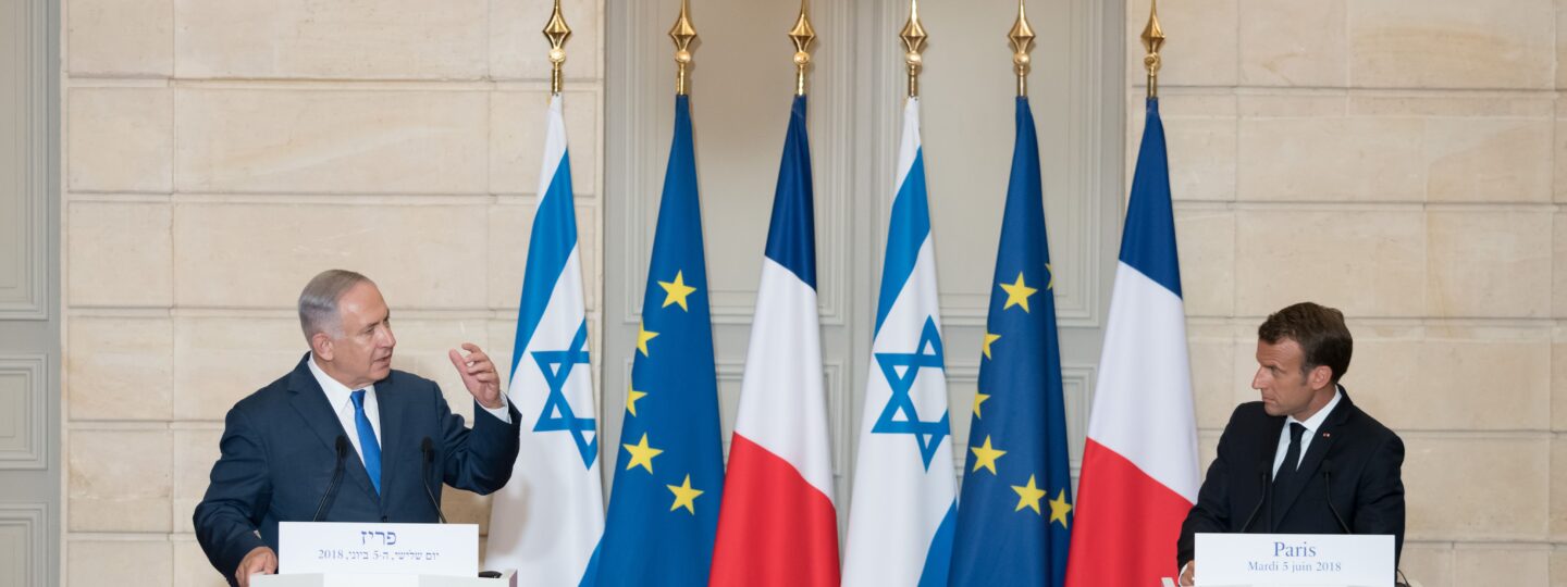 Paris: Macron and Netanyahou during a press conference at Elysee Palace