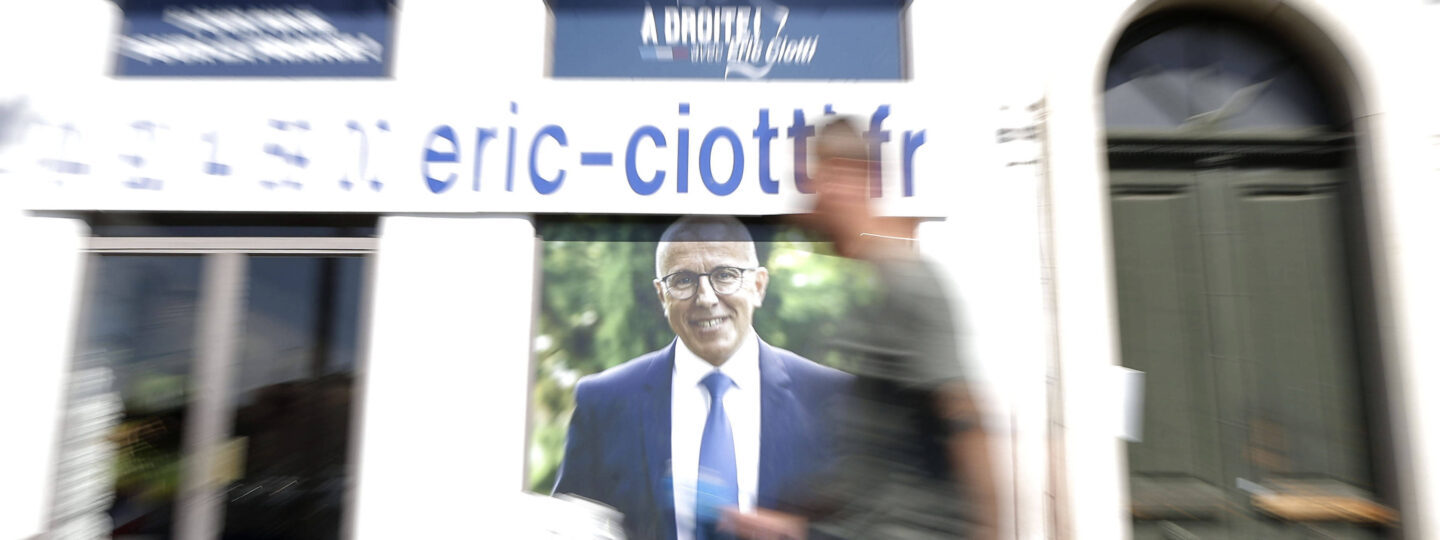 Headquarters of the office of Eric Ciotti, President of  &lsquo;Les ReÃ&rsquo;publicains&rsquo; in Nice.