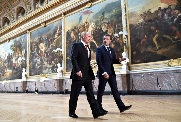 Emmanuel Macron reçoit Vladimir Poutine au château de Versailles en Mai 2017