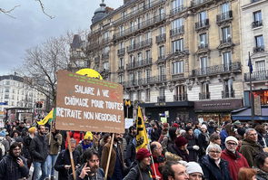 A strike in Paris, accompanied by rallies and demonstrations against the government's proposed pension reform and the new retirement age of 64.