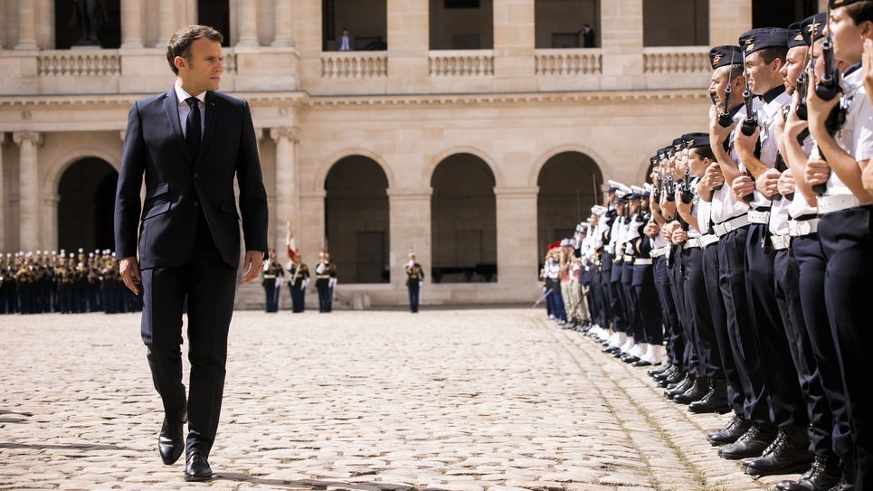 Paris Ceremonie de Prise d'armes a l'Hotel national des Invalides