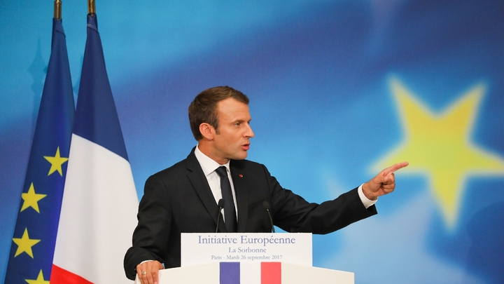 Le président français Emmanuel Macron prononce son discours sur l'Union européenne, le 26 septembre 2017 à la Sorbonne, à Paris