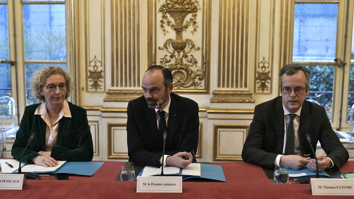Muriel Pénicaud et Edouard Philippe reçoivent les partenaires sociaux à Matignon le 13 février 2020