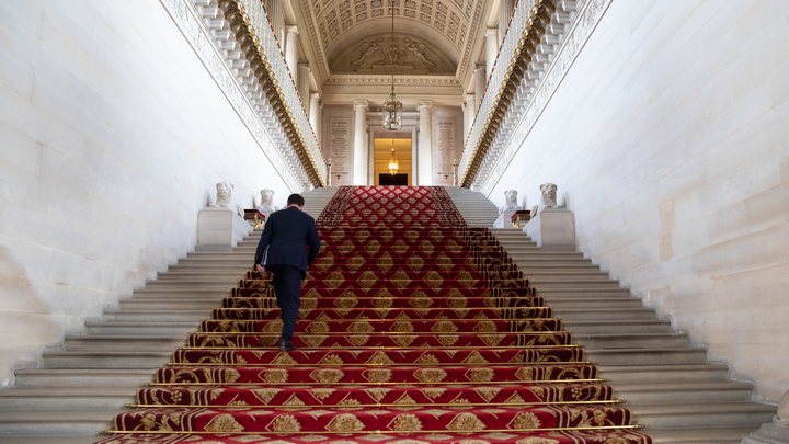 L'escalier d'honneur du Sénat, en mars 2020