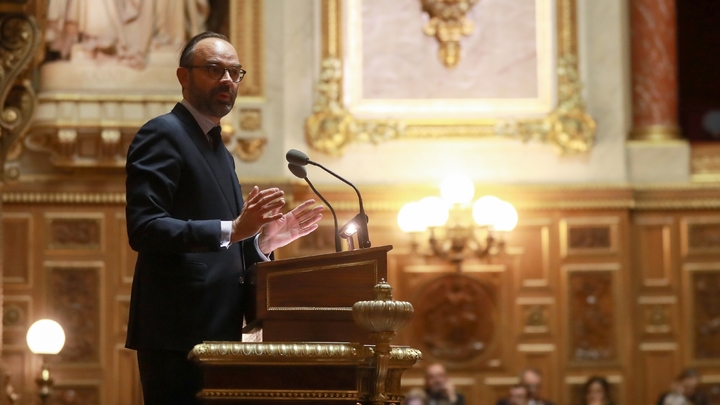 Le Premier ministre Edouard Philippe devant le Sénat, le 6 décembre 2018 à Paris
