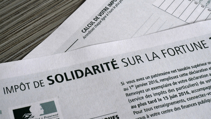 Un formulaire d'Impôt de Solidarité sur la Fortune (ISF), le 15 octobre 2016 