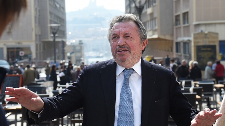 Jean-Noël Guerini en visite au quartier du Panier à Marseille, en mars 2015