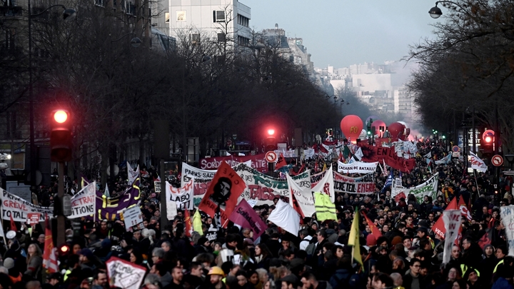 Manifestation à Paris le 16 janvier 2020 contre le projet de réforme des retraites