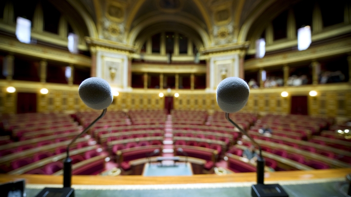 L'hémicycle du Sénat, au Palais du Luxembourg à Paris