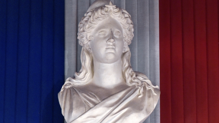 Le buste de Marianne, symbole allégorique de la République française, dans la mairie de Toulouse le 4 avril 2014.