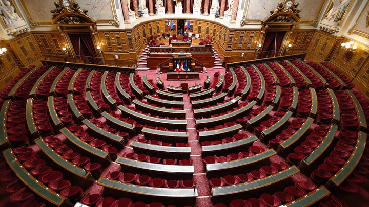 L'hémicycle du Sénat, le 7 avril 2015 à Paris