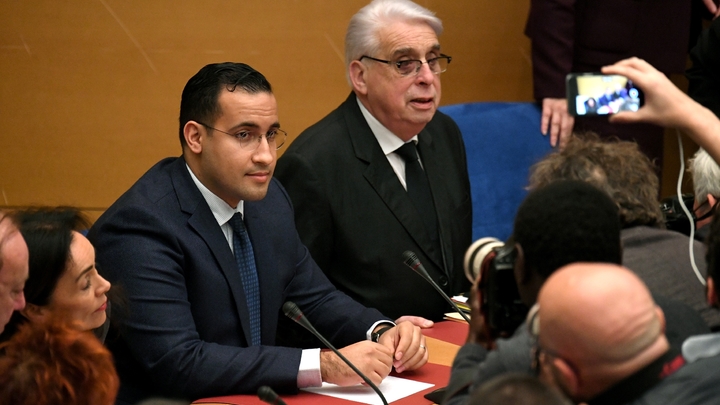 L'ancien chargé de sécurité de l'Elysée Alexandre Benalla lors d'une audition au Sénat à Paris