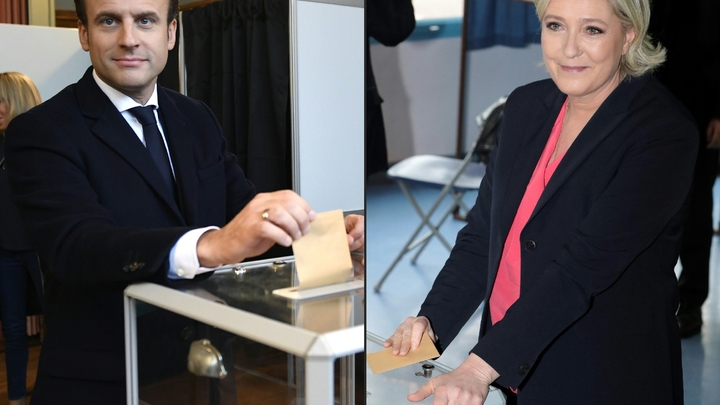 Emmanuel Macron et Marine Le Pen votent, respectivement au Touquet et à Hénin-Beaumont, le 7 mai 2017