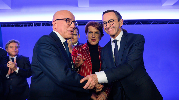 Paris:  Eric Ciotti at the headquarter of LR after his victory