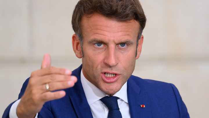 Paris: Emmanuel Macron during a press conference 