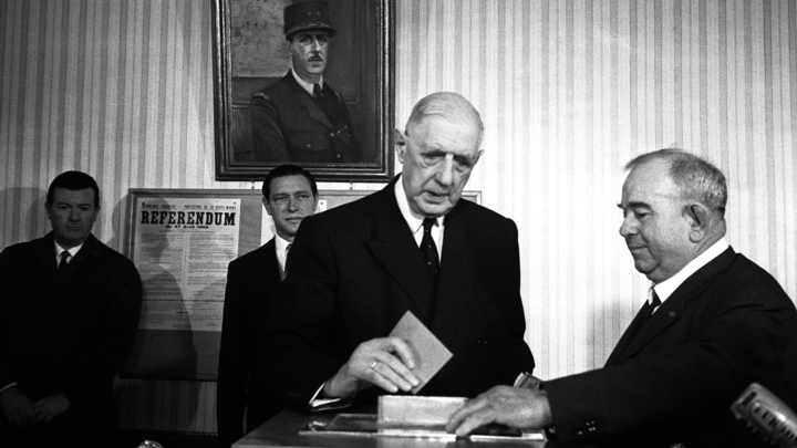 Charles de Gaulle, le jour du référendum de 1969