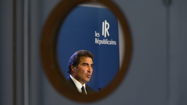 Paris: Christian Jacob (LR) during a press conference after a political bureau
