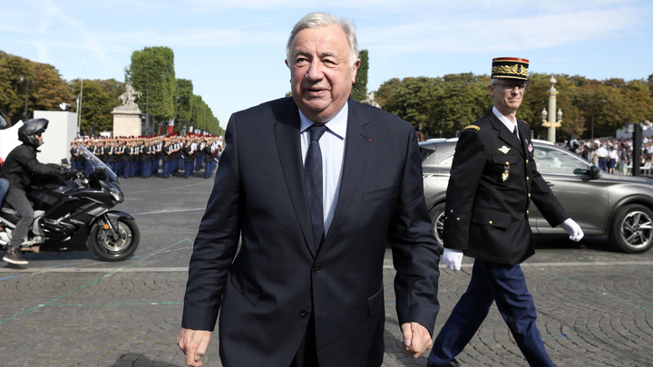 PARIS : Le preesident Emmanuel Macron lors du defile militaire du 14 Juillet a Paris