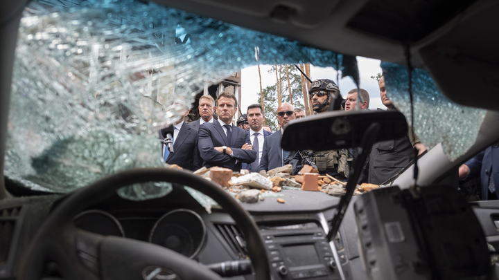 Ukraine Macron, Draghi And Scholz visit Irpin