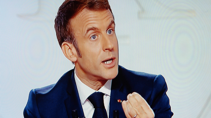 Paris: Macron answers questions during an interview on French TV channel TF1