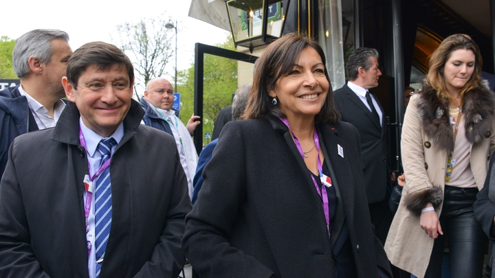 Paris: Formula E Race Anne Hidalgo and ministers 
