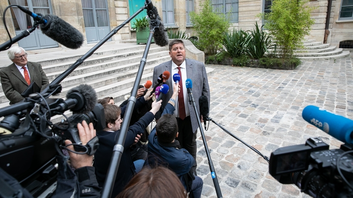 PARIS: Francois de Rugy recoit Willy Schraen