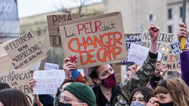 Feminist demonstration-lyon-women's rights day