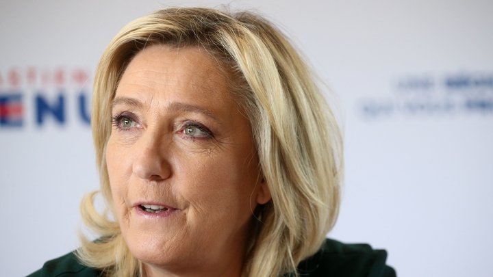 Press conference of Marine Le Pen and Sebastien Chenu in Salesches