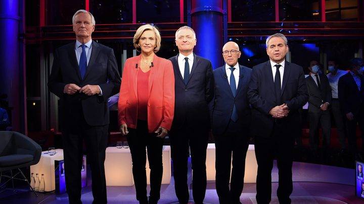 Paris : debat sur LCI entre les candidats LR a l'investiture du parti pour la presidentielle.