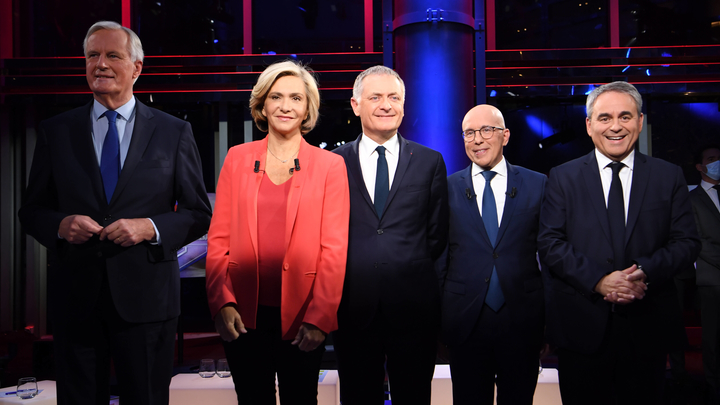 Paris : debat sur LCI entre les candidats LR a l'investiture du parti pour la presidentielle.