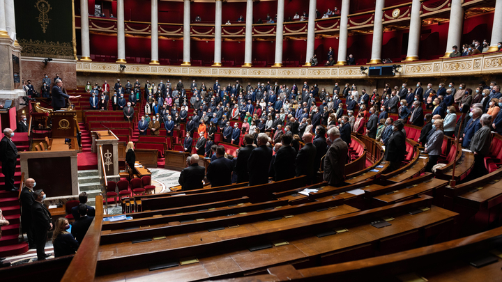 Paris: Ferrand reading a message from Macron  to the deputies