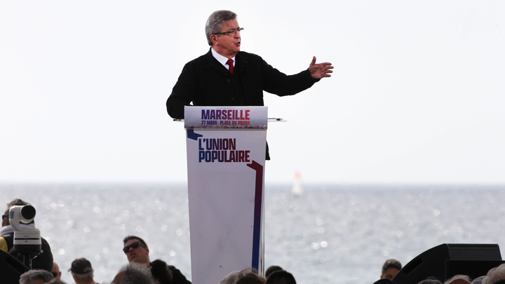 Marseille: Jean-Luc Melenchon delivers a speech