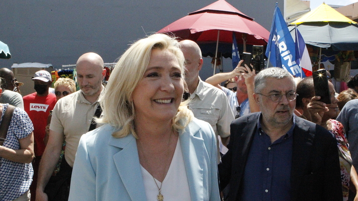 Deplacement de Marine Le Pen en Guadeloupe.