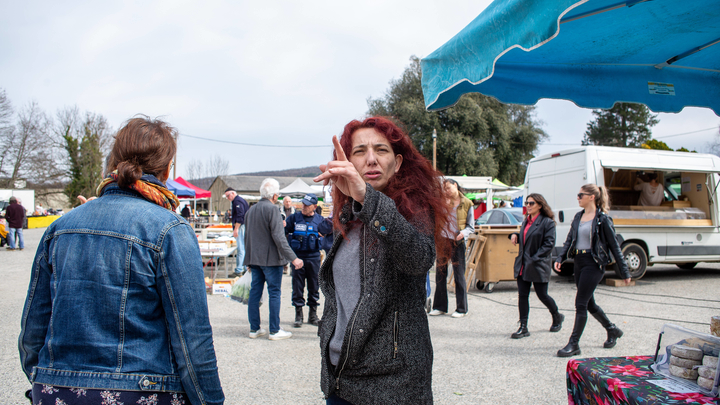 Campagne legislative partielle  1ere circonscription de l'Ariege : La candidate deputee LFI Nupes, Benedicte Taurine
