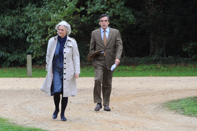 Francois Fillon et son épouse Pénélope à Sable-sur-Sarthe (nord-ouest), le 12 octobre 2013 