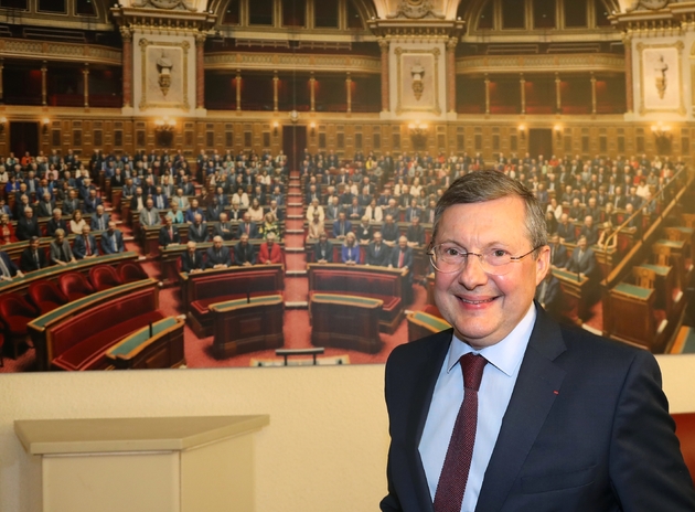 Philippe Bas, président de la commission des Lois du Sénat pose le 24 juillet 2018