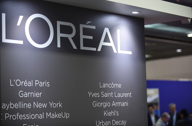 Le logo du groupe français L'Oréal à Paris le 23 novembre 2017