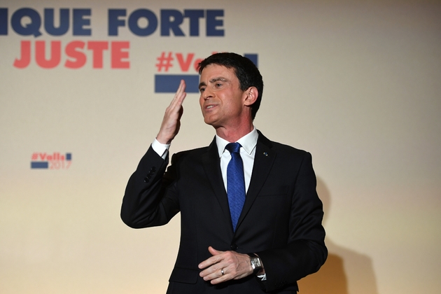 Manuel Valls au soir de sa défaite au second tour de la primaire PS le 29 janvier 2017 à Paris