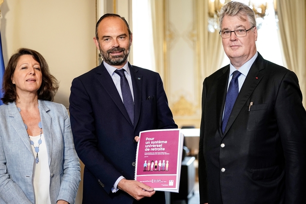 Agnès Buzyn, Edouard Philippe et Jean-Paul Delevoye le 18 juillet 2019