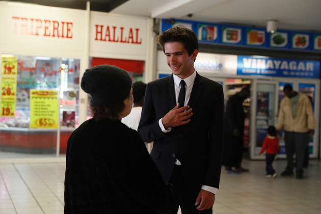 Juan Branco en campagne à Clichy-sous-Bois, près de Paris, le 22 mai 2017