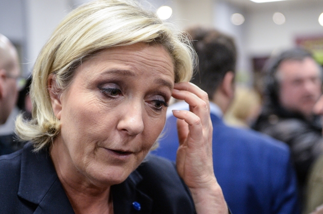 Marine Le Pen en campagne le 8 mars 2017 à Chalezeule