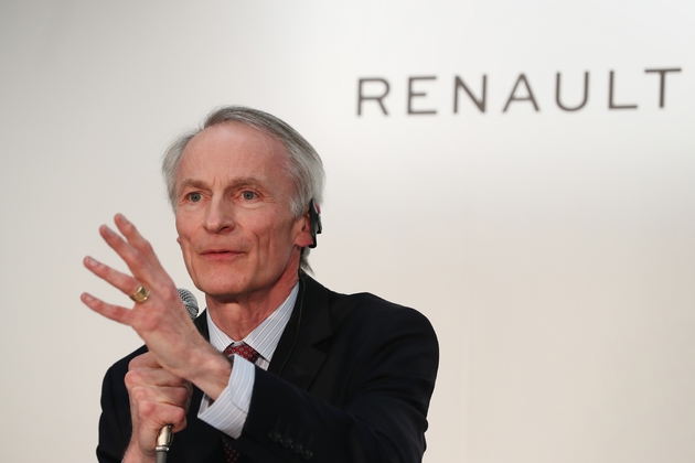 Le président de Renault Jean-Dominique Senard le 12 mars 2019 lors d'une conférence de presse au siège de Nissan, à Yokohama 