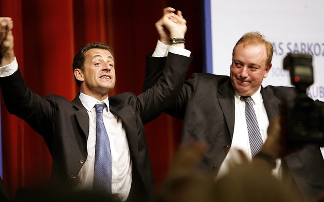 Marc-Philippe Daubresse et le ministre de l'Intérieur Nicolas Sarkozy, le 05 Septembre 2005 à Lambersart près de Lille