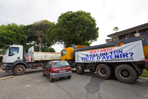 Barrage routier, le 26 mars 2017 à Cayenne