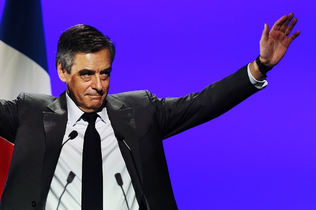 François Fillon lors d'un meeting électoral à Caen le 16 mars 2017
