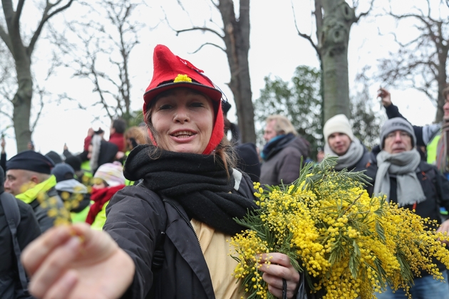 Une manifestante 