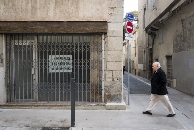 Un commerce à vendre dans le centre-ville de Carcassonne, en février 2018