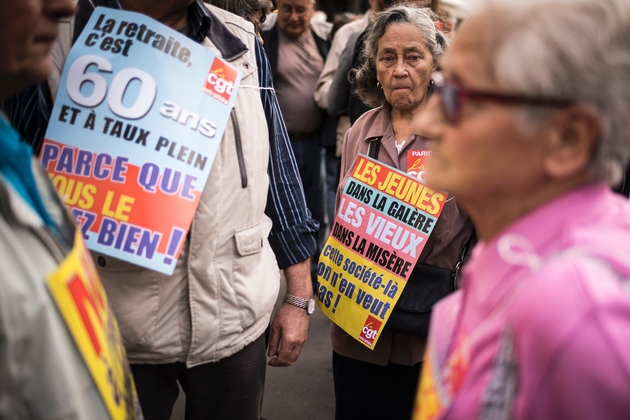 Des retraités manifestent à Paris le 29 septembre 2016