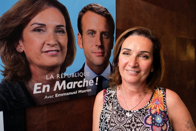 Corinne Versini, candidate aux législatives pour La République en Marche, le 23 mai 2017 à Marseille