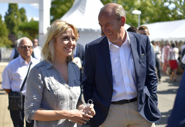 La candidate à la présidence des Républicains Florence Portelli et le député LR Daniel Fasquelle à La Baule (Loire-Atlantique), le 2 septembre 2017